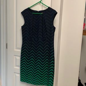 Chevron sheath dress with belt loops